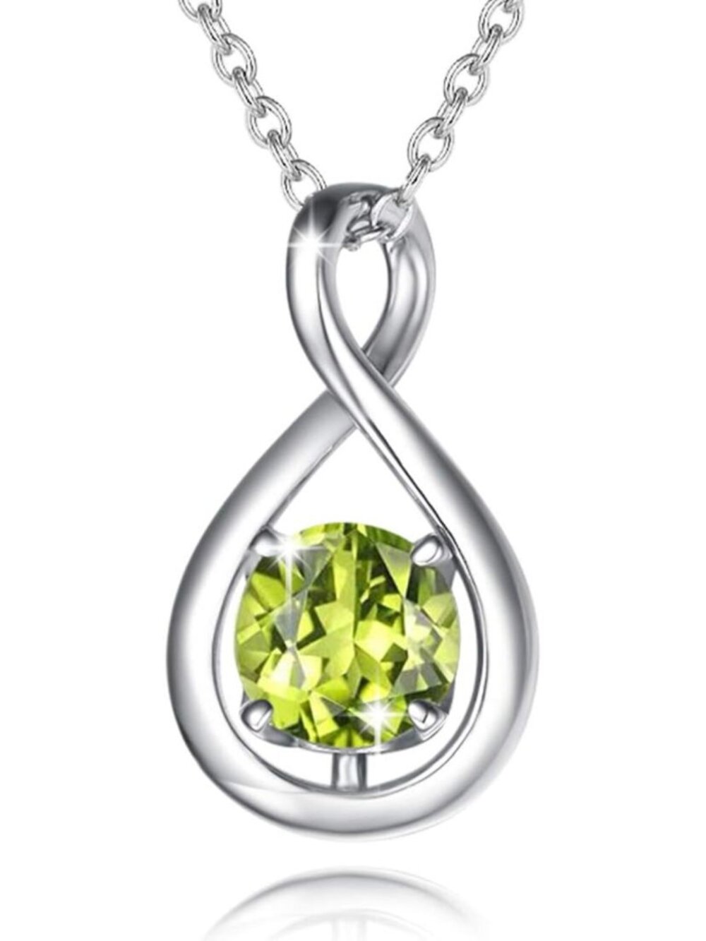 Dainty Infinity Birthstone Necklace in Sterling Silver - Elegant Pendant Jewelry